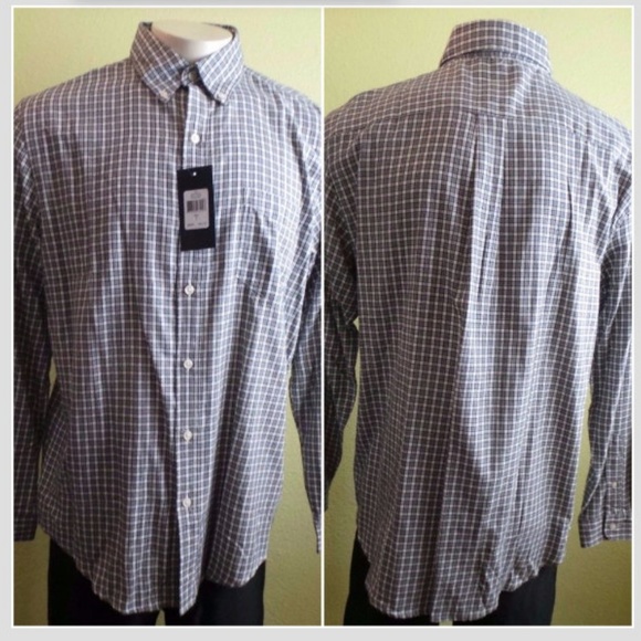 NWT Chaps Classic Fit Checked Twill Casual Button down shirt Tag XL or L - Picture 7 of 7